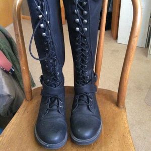 David Aaron Black Knee-High Boots - Size 8.5